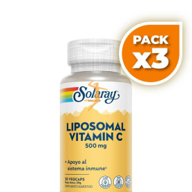 Pack 3x LIPOSOMAL VITAMIN C 500MG 30 CÁPSULAS VEGETALES SOLARAY