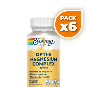Pack 6x OPTI-5 MAGNESIUM COMPLEX 60 CÁPSULAS VEGETALES SOLARAY