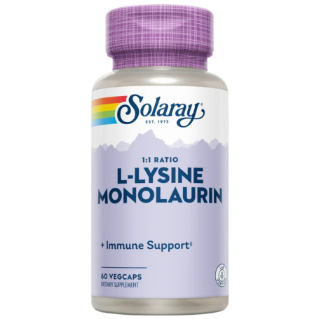 L-LYSINE Y MONOLAURIN 60 CÁPSULAS VEGETALES SOLARAY