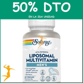 MULTIVITAMÍNICO LIPOSOMAL PARA HOMBRES 60 CÁPSULAS SOLARAY OFERTA 2 UD