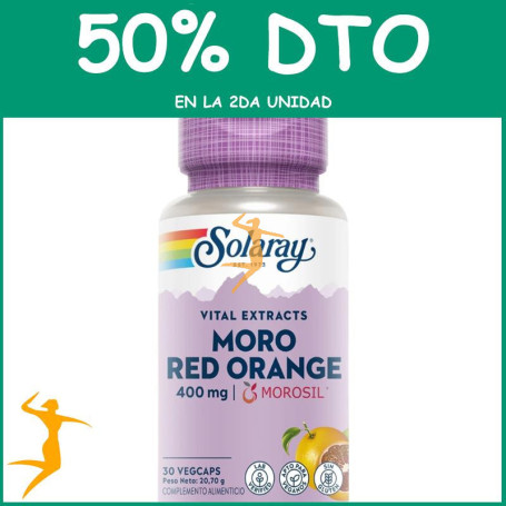 MORO RED ORANGE 400MG MOROSIL 30 CÁPSULAS VEGETALES SOLARAY OFERTA 2 UD