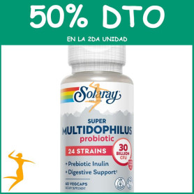 SUPER MULTIDOPHILUS PROBIOTIC 60 CÁPSULAS VEGETALES SOLARAY OFERTA 2 UD