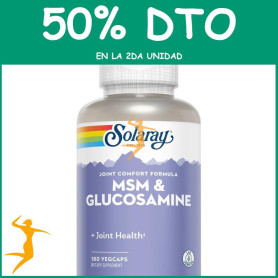 MSM Y GLUCOSAMINE 180 CÁPSULAS VEGETALES SOLARAY OFERTA 2 UD