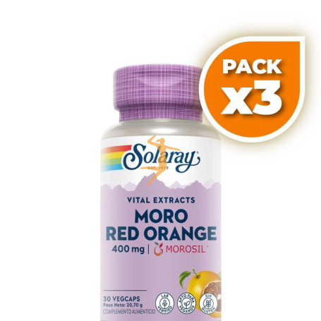Pack 3x MORO RED ORANGE 400MG MOROSIL 30 CÁPSULAS VEGETALES SOLARAY