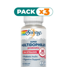 Pack 3x SUPER MULTIDOPHILUS PROBIOTIC 60 CÁPSULAS VEGETALES SOLARAY