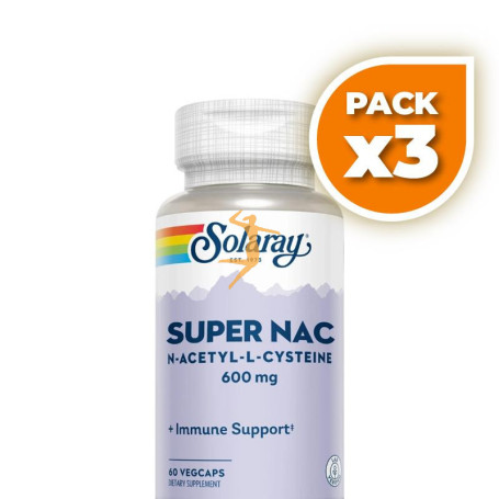 Pack 3x SUPER NAC 600MG 60 CÁPSULAS VEGETALES SOLARAY