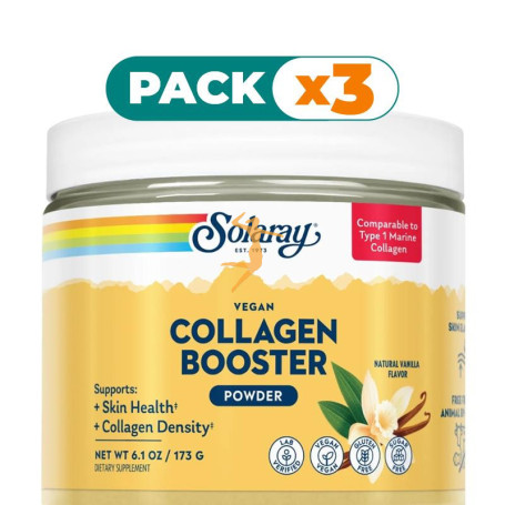 Pack 3x VEGAN COLLAGEN BOOSTER EN POLVO SABOR VAINILLA 173G SOLARAY