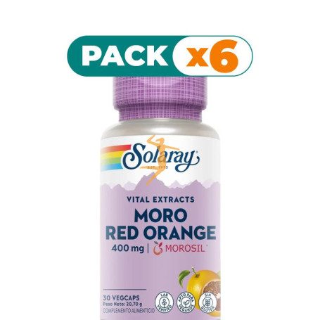 Pack 6x MORO RED ORANGE 400MG MOROSIL 30 CÁPSULAS VEGETALES SOLARAY