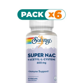 Pack 6x SUPER NAC 600MG 60 CÁPSULAS VEGETALES SOLARAY