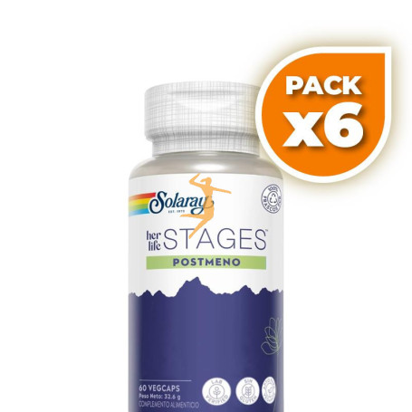Pack 6x POSTMENO STAGES 60 CÁPSULAS VEGETALES SOLARAY