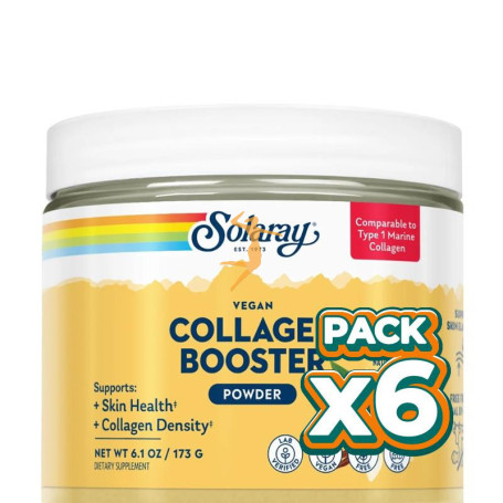 Pack 6x VEGAN COLLAGEN BOOSTER EN POLVO SABOR VAINILLA 173G SOLARAY