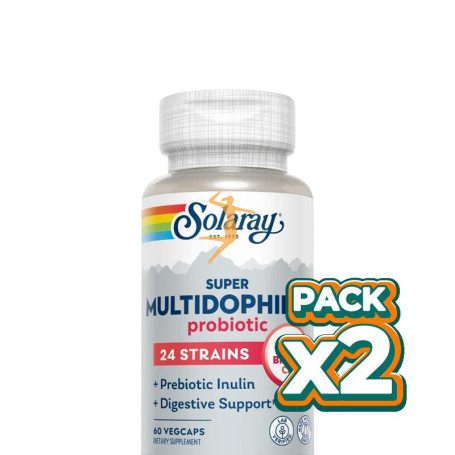 Pack 2x SUPER MULTIDOPHILUS PROBIOTIC 60 CÁPSULAS VEGETALES SOLARAY