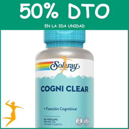 COGNI CLEAR 60 CÁPSULAS VEGETALES SOLARAY OFERTA 2 UD