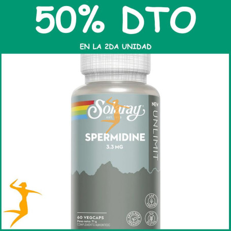 SPERMIDINE 3.3MG 60 CÁPSULAS VEGETALES SOLARAY OFERTA 2 UD