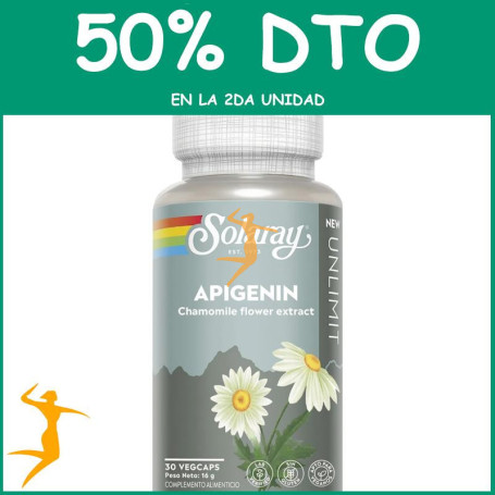 APIGENIN UNLIMIT 30 CÁPSULAS VEGETALES SOLARAY OFERTA 2 UD