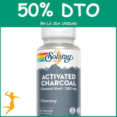 CARBÓN ACTIVADO 90 CÁPSULAS VEGETALES SOLARAY OFERTA 2 UD