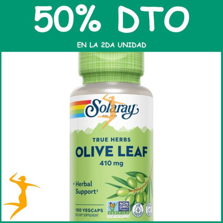 HOJA DE OLIVO 410MG 100 CÁPSULAS VEGETALES SOLARAY OFERTA 2 UD