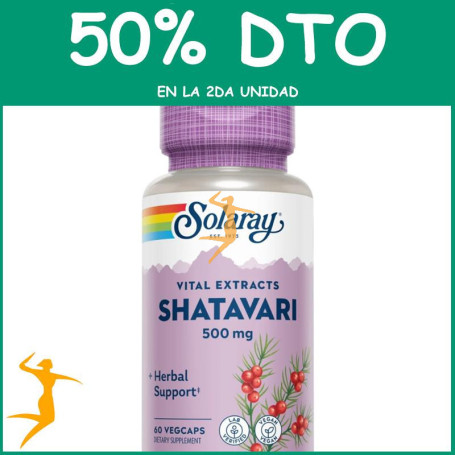SHATAVARI 500MG 60 CÁPSULAS VEGETALES SOLARAY OFERTA 2 UD