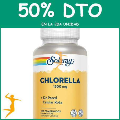 CHLORELLA 1500MG 120 COMPRIMIDOS SOLARAY OFERTA 2 UD
