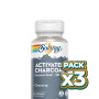 Pack 3x CARBÓN ACTIVADO 90 CÁPSULAS VEGETALES SOLARAY