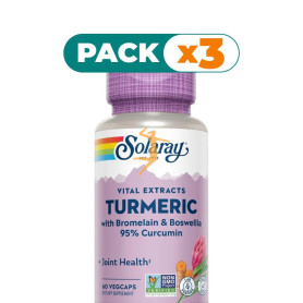 Pack 3x CÚRCUMA CON BROMELAÍNA Y BOSWELLIA 60 CÁPSULAS VEGETALES SOLARAY