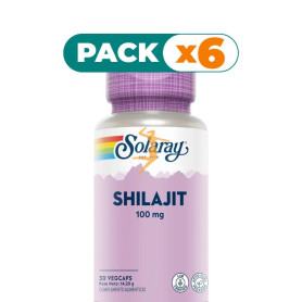 Pack 6x SHILAJIT 100MG 30 CÁPSULAS VEGETALES SOLARAY