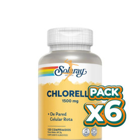 Pack 6x CHLORELLA 1500MG 120 COMPRIMIDOS SOLARAY
