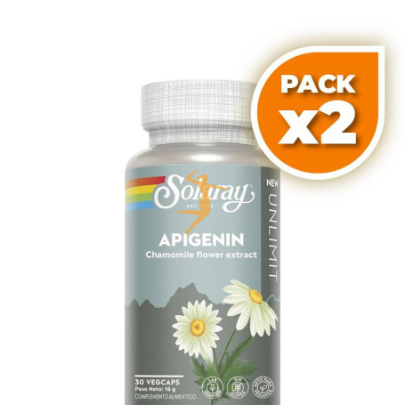 Pack 2x APIGENIN UNLIMIT 30 CÁPSULAS VEGETALES SOLARAY