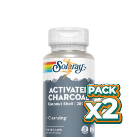 Pack 2x CARBÓN ACTIVADO 90 CÁPSULAS VEGETALES SOLARAY