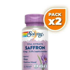 Pack 2x SAFFRON (AZAFRÁN) 30 CÁPSULAS VEGETALES SOLARAY