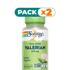 Pack 2x RAÍZ DE VALERIANA 470MG 100 CÁPSULAS VEGETALES SOLARAY