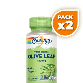 Pack 2x HOJA DE OLIVO 410MG 100 CÁPSULAS VEGETALES SOLARAY