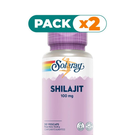Pack 2x SHILAJIT 100MG 30 CÁPSULAS VEGETALES SOLARAY
