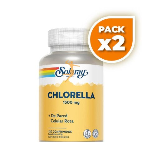 Pack 2x CHLORELLA 1500MG 120 COMPRIMIDOS SOLARAY