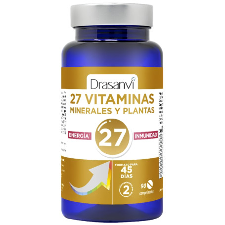 27 VITAMINAS+MINERALES ENERGÍA-INMUNIDAD 90 COMPRIMIDOS DRASANVI