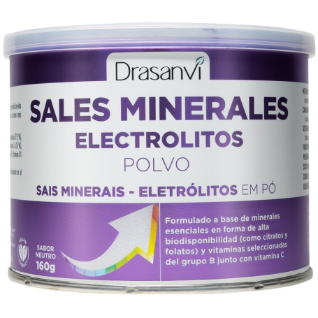 SALES MINERALES ELECTROLITOS PUROS SABOR NEUTRO 160G DRASANVI
