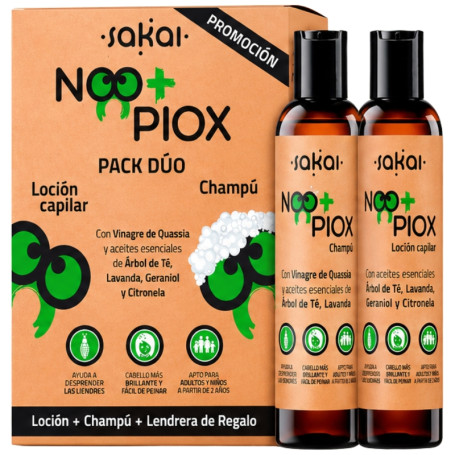 PACK DÚO CHAMPÚ Y LOCIÓN ANTI PIOJOS NOO+PIOX 200ML SAKAI