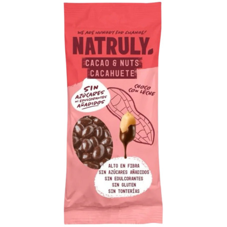 CACAHUETE RECUBIERTO DE CHOCOLATE CON LECHE 50G NATRULY