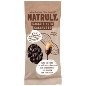 CACAHUETE RECUBIERTO DE CHOCOLATE NEGRO 50G NATRULY