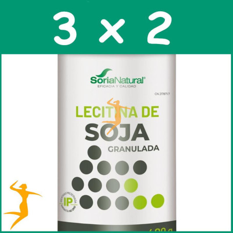 Pack 3x2 LECITINA DE SOJA GRANULADA 400G SORIA NATURAL ALIMENTACIÓN