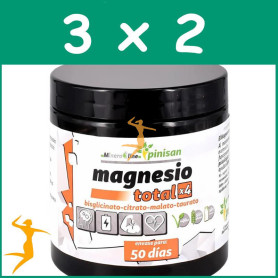 Pack 3x2 MAGNESIO TOTAL X4 EN POLVO 150G PINISAN