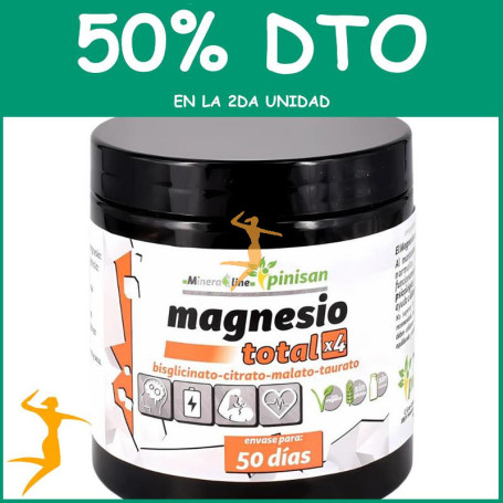 MAGNESIO TOTAL X4 EN POLVO 150G PINISAN OFERTA 2 UD
