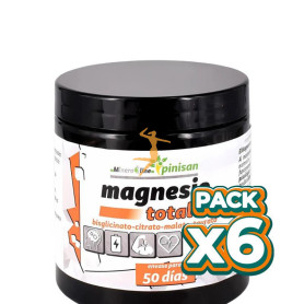 Pack 6x MAGNESIO TOTAL X4 EN POLVO 150G PINISAN