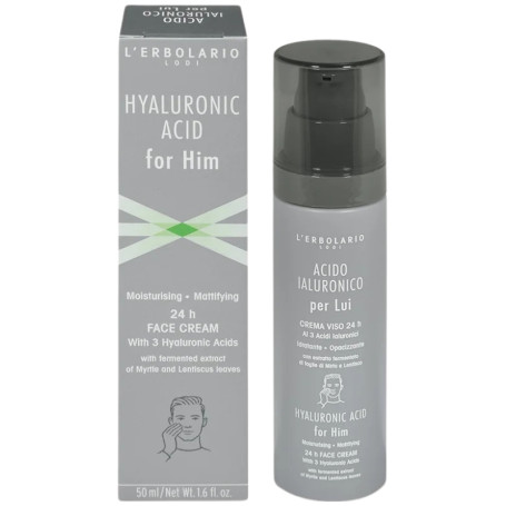 ÁCIDO HIALURÓNICO HOMBRE CREMA FACIAL 24 HORAS 50ML L´ERBOLARIO