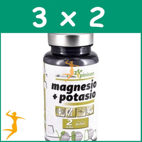 Pack 3x2 MAGNESIO + POTASIO 60 COMPRIMIDOS PINISAN