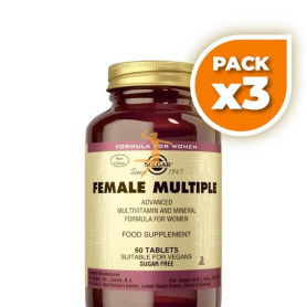 Pack 3x FEMALE MULTIPLE (VITAMINAS Y MINERALES) 60 COMPRIMIDOS SOLGAR