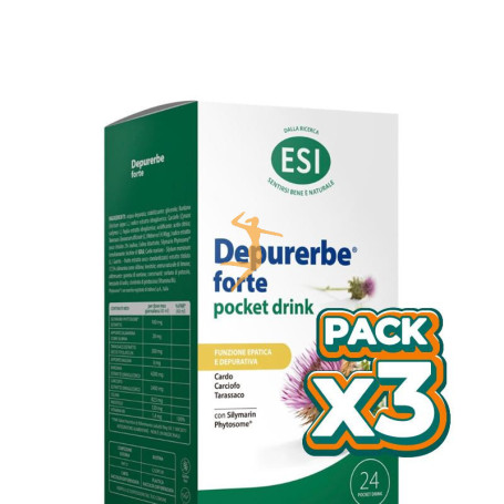 Pack 3x DEPURERBE FORTE POCKET DRINK 24 SOBRES ESI