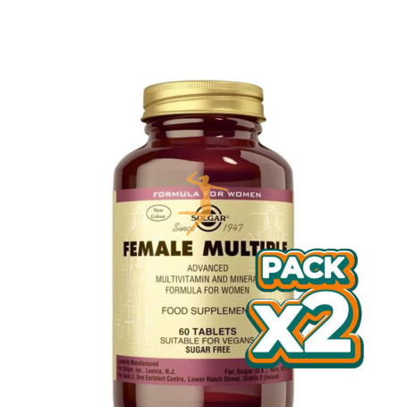 Pack 2x FEMALE MULTIPLE (VITAMINAS Y MINERALES) 60 COMPRIMIDOS SOLGAR