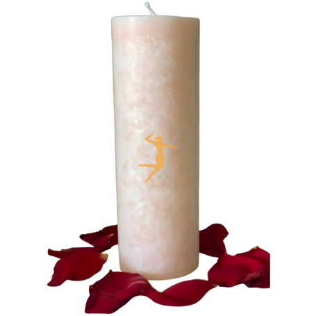 VELA ARTESANA DE ROSA 100% VEGETAL ORO DE LOS ANDES