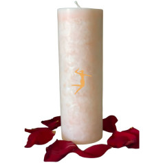VELA ARTESANA DE ROSA 100% VEGETAL ORO DE LOS ANDES